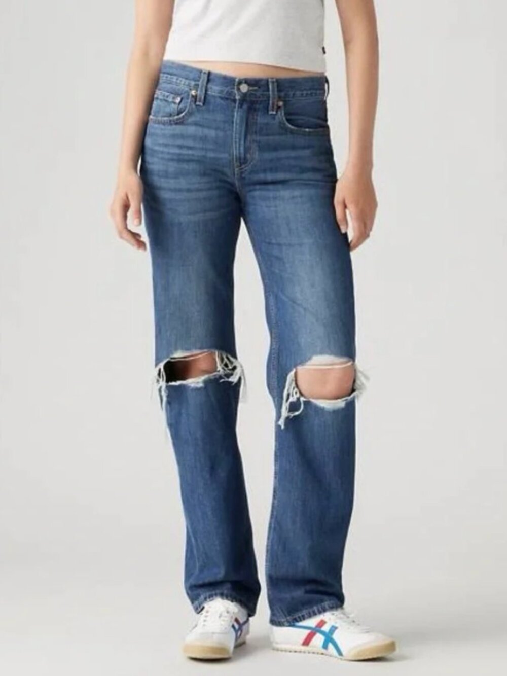 Levi's Women's Distressed Low Pro Straight Jeans Size 26 - Picture 15 of 15